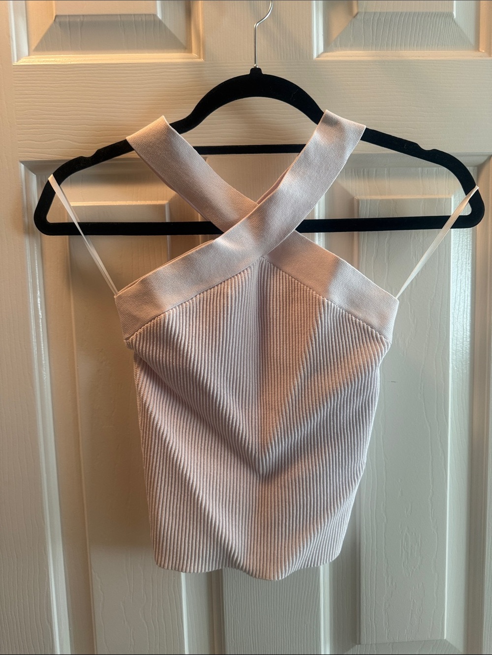 Aritzia Ribbed Cross-Back Camisole - Light Pink